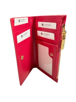 CUOIERIA FIORENTINA VERTICAL CARD HOLDER - FUCSIA
