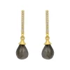 DEAN DAVIDSON GEM/PAVE TEARDROP EARRINGS - LABRADORITE/GOLD