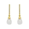 DEAN DAVIDSON GEM/PAVE TEARDROP EARRINGS - MOONSTONE/GOLD