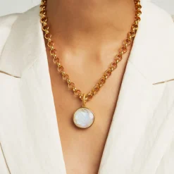 DEAN DAVIDSON SIGNATURE GOLD COLLAR NECKLACE - LABRADORITE