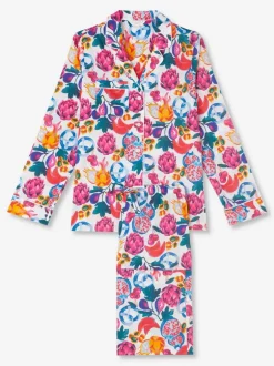 DEREK ROSE LEDBURY 50 WOMEN'S PAJAMA SET - WHITE