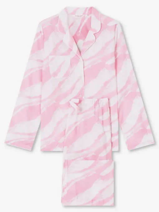 DEREK ROSE LEDBURY 38 WOMEN'S PAJAMA SET - PINK