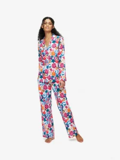 DEREK ROSE LEDBURY 50 WOMEN'S PAJAMA SET - WHITE