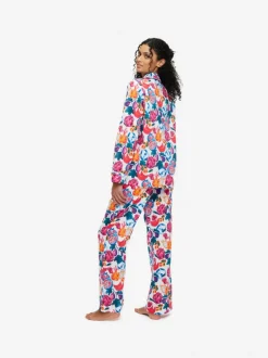 DEREK ROSE LEDBURY 50 WOMEN'S PAJAMA SET - WHITE