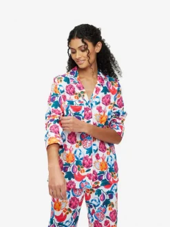 DEREK ROSE LEDBURY 50 WOMEN'S PAJAMA SET - WHITE