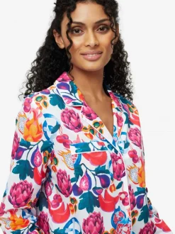 DEREK ROSE LEDBURY 50 WOMEN'S PAJAMA SET - WHITE