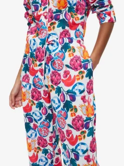 DEREK ROSE LEDBURY 50 WOMEN'S PAJAMA SET - WHITE