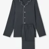 DEREK ROSE MARLOWE 1 MEN'S PAJAMA SET - ANTHRACITE