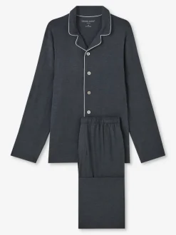 DEREK ROSE MARLOWE 1 MEN'S PAJAMA SET - ANTHRACITE