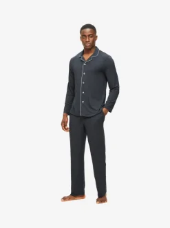 DEREK ROSE MARLOWE 1 MEN'S PAJAMA SET - ANTHRACITE