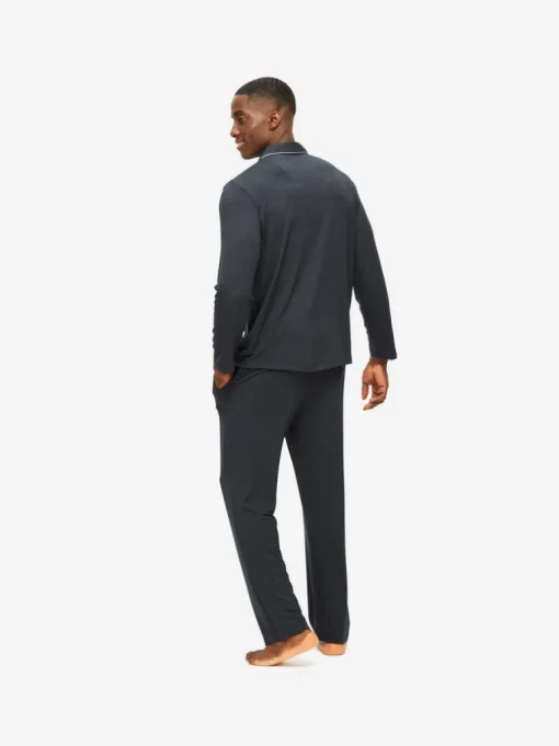DEREK ROSE MARLOWE 1 MEN'S PAJAMA SET - ANTHRACITE