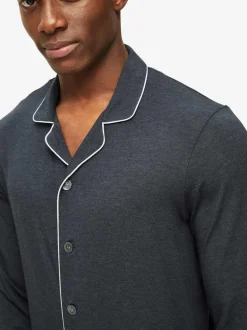 DEREK ROSE MARLOWE 1 MEN'S PAJAMA SET - ANTHRACITE
