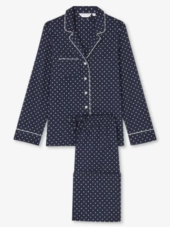 DEREK ROSE PLAZA WOMEN'S PAJAMA SET - NAVY