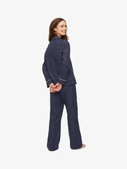 DEREK ROSE PLAZA WOMEN'S PAJAMA SET - NAVY