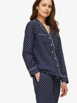 DEREK ROSE PLAZA WOMEN'S PAJAMA SET - NAVY