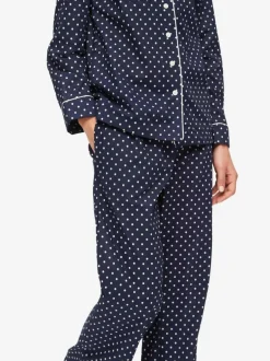 DEREK ROSE PLAZA WOMEN'S PAJAMA SET - NAVY