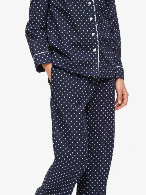 DEREK ROSE PLAZA WOMEN'S PAJAMA SET - NAVY