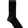 DION MID-CALF MEN'S SOCK - PIN DOT - BLACK