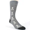 DION MID-CALF MEN'S SOCK - SKULL & BONES - GREY