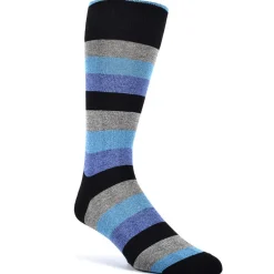 DION MID-CALF MEN'S SOCK - THICK BAR STRIPE - GREY