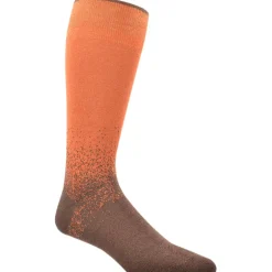 DION MID-CALF MEN'S SOCK - TONAL ABSTRACT - ORANGE/BROWN