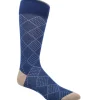 DION MID-CALF MEN'S SOCK - VINTAGE CHECK - INDIGO