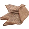DION SILK POCKET SQUARE - PAISLEY/CHEVRON - TAN