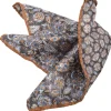 DION SILK POCKET SQUARE - FLORAL/MEDALLION - CHARCOAL