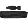 DION SILK SMALL DOT CUMMERBUND & TIE SET - BLACK