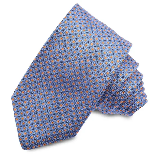 DION SILK TIE - BLUETTE MICRO QUAD