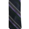 DION SILK TIE - FOREST STRIPE