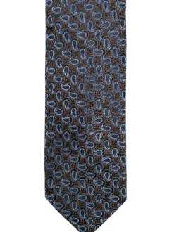 DION SILK TIE - MOCHA TEARDROP