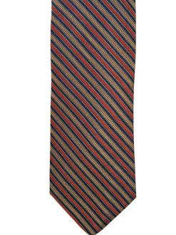 DION SILK TIE - ORANGE/MELON FINE STRIPE