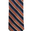 DION SILK TIE - ORANGE/NAVY STRIPE
