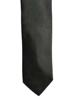 DION SILK TWILL FORMAL TIE - BLACK