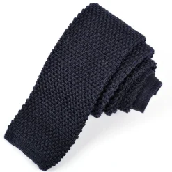 DION WOOL KNIT TIE - NAVY