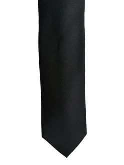 DION WOOL MELANGE TIE - BLACK