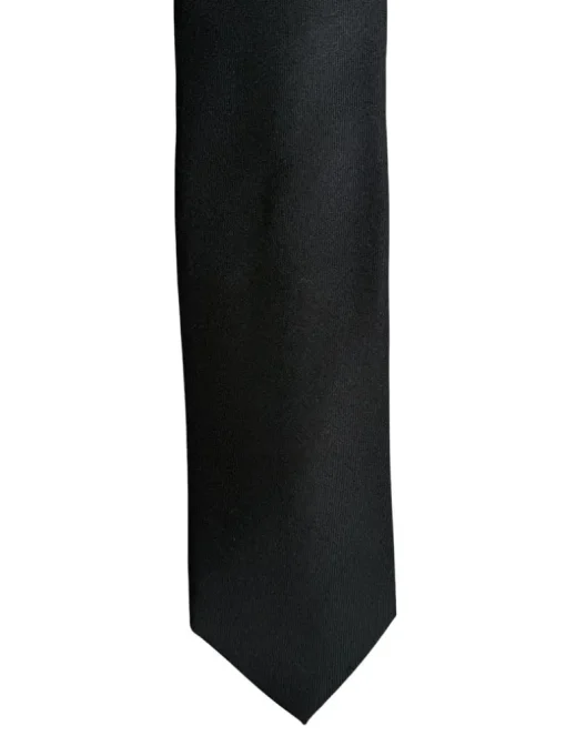 DION WOOL MELANGE TIE - BLACK