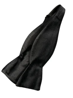 EDWARD ARMAH BOWTIE - SOLID BLACK SATIN