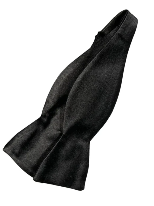 EDWARD ARMAH BOWTIE - SOLID BLACK SATIN