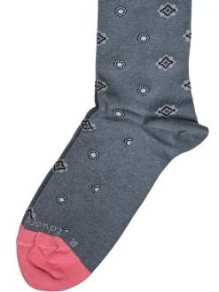 EDWARD ARMAH MEN'S SOCK - COOL GREY/PINK FOULARD