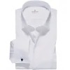 EMANUEL BERG FORMAL SHIRT WITH PIQUE BIB - WHITE