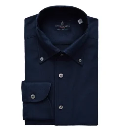 EMANUEL BERG GIRO ENGLESE PREMIUM LUXURY MEN'S SHIRT - NAVY
