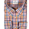 EMANUEL BERG OXFORD CASUAL MEN'S SHIRT - ORANGE CHECK