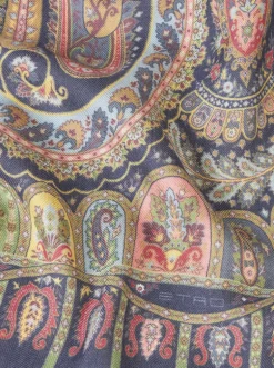 ETRO CASHMERE & SILK SCARF - BLUE
