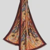 ETRO CASHMERE/SILK HAND-PATTERNED SCARF - BURNT ORANGE