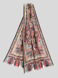 ETRO CASHMERE/SILK SCARF - PINK PAISLEY