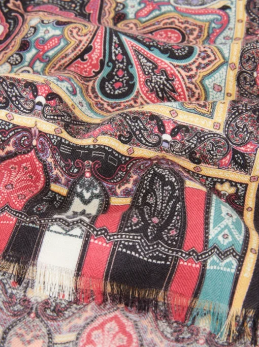 ETRO CASHMERE/SILK SCARF - PINK PAISLEY