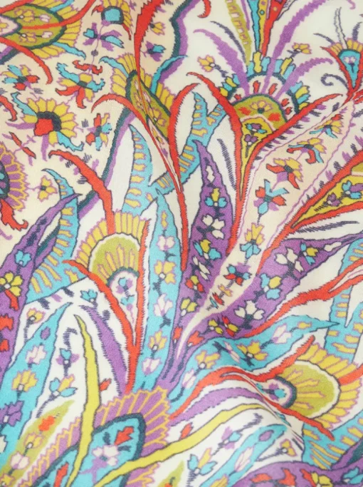 ETRO CASHMERE/WOOL/SILK SCARF - WHITE LEAF MOTIF