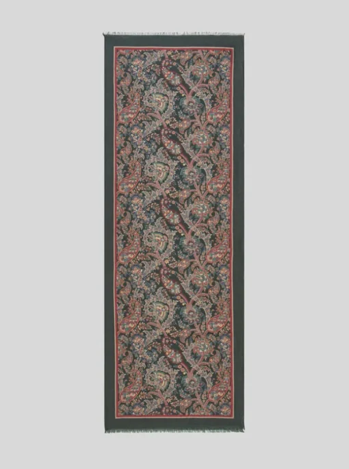 ETRO DOUBLE SIDED SCARF - GREEN FLORAL
